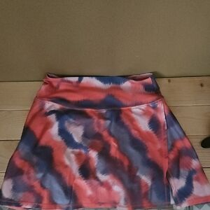 Marika Pink and Blue Athletic Mini Skater Skirt